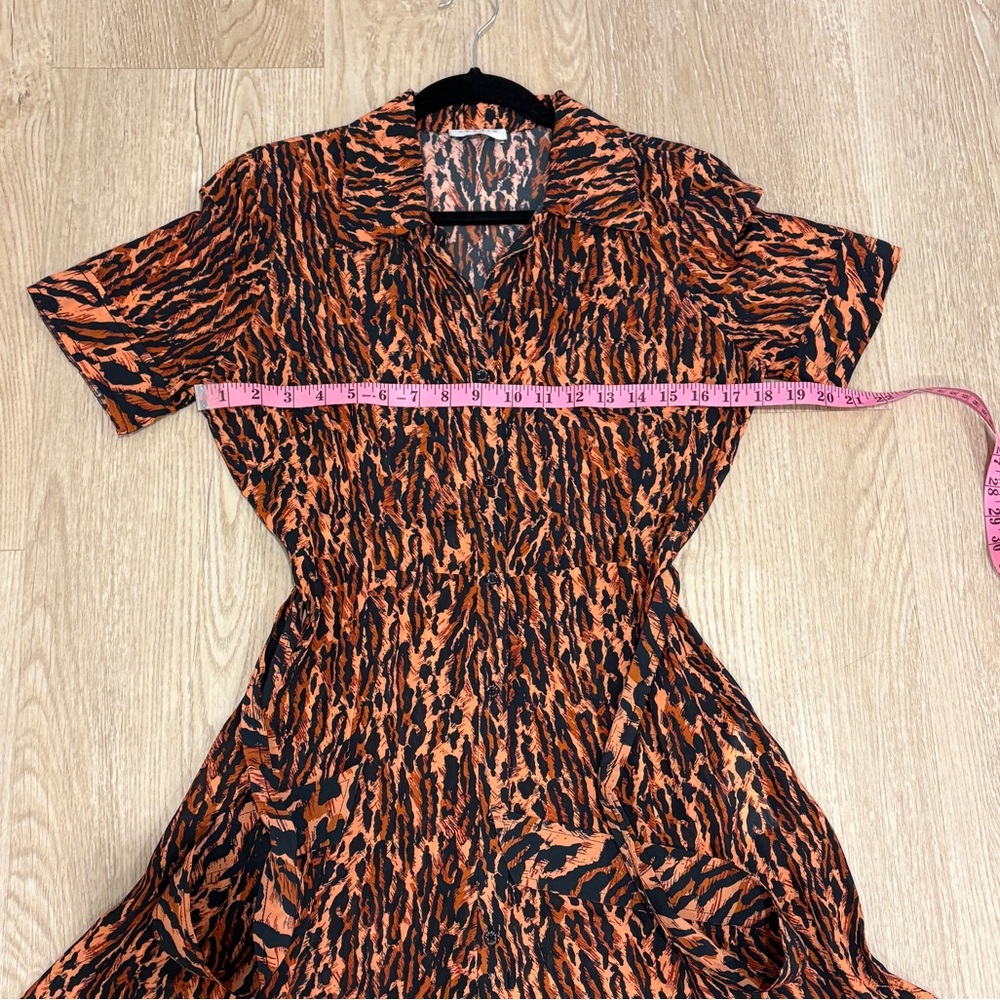 Sandro Paris Collared Animal Print Button Down Belted Shirt Dress EU Size 36 - Picture 9 of 10